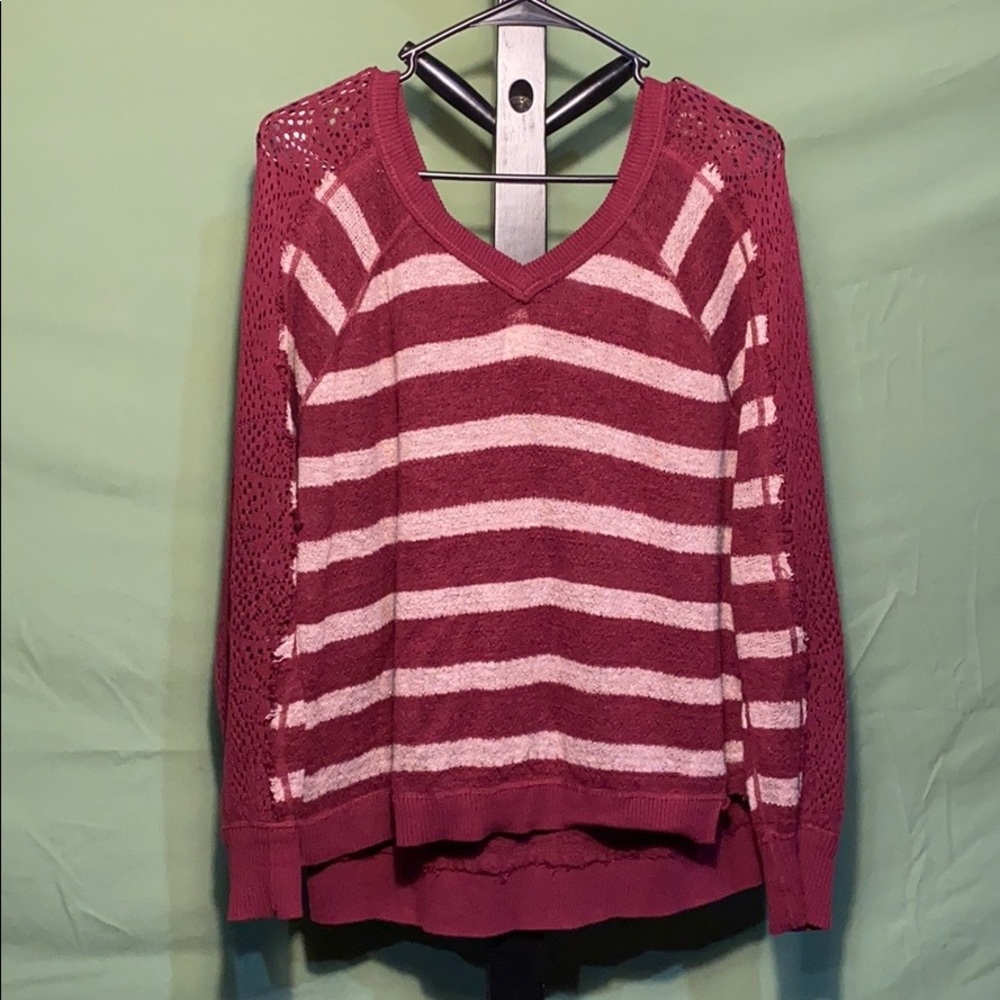 Free People Striped Red Sweater